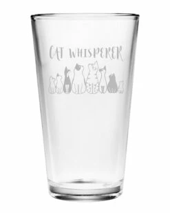 Susquehanna Glass 16oz Cat Whisperer Pint Glass Set Of 4 Home Pet Supplies