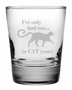 Susquehanna Glass 13 Cat Years Heavy Based DOF 25oz Home Pet Supplies