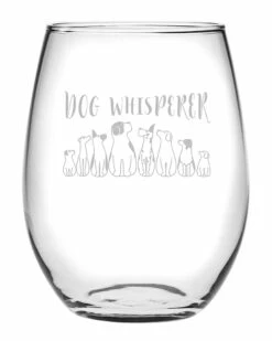 Susquehanna Glass 21oz Dog Whisperer Stemless Wine Set Of 4 Home Pet Supplies